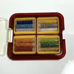 プラスチック製ケース付きビーズセット 12色