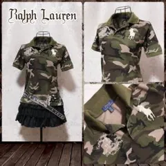 ラルフローレン 迷彩 ポロシャツ ビッグポニー 半袖 平成ギャル y2k ピチT