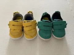 【イフミー】キッズスニーカー　12.5センチ　イエロー・グリーン