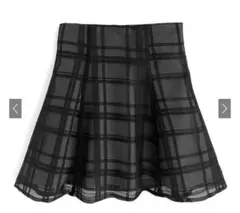 【GRL】インパン裏地付きチェック柄フレアミニスカート[tu1028]