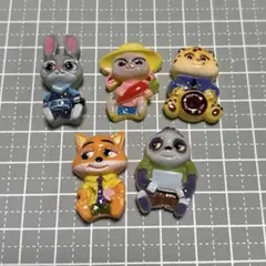 ズートピア　デコパーツ　5個セット