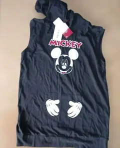 ミッキーマウス フード付きベスト ブラック