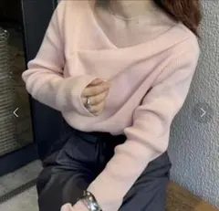 mystic オフショルリブニット ピンク