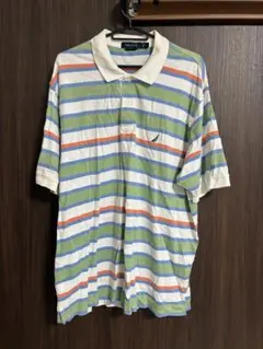 NAUTICA ボーダー ポロシャツ メンズ Lのサムネイル