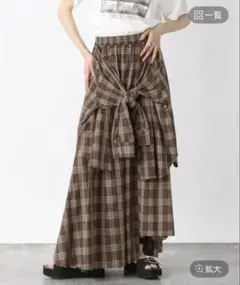 最終値下げ！【新品】JEANASIS シャツライクアシメチェックスカート今期新作