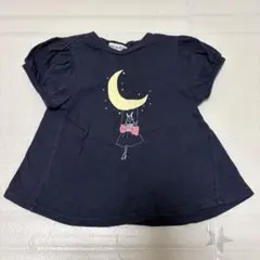 パフスリーブTシャツ ネイビー 90 女の子のサムネイル