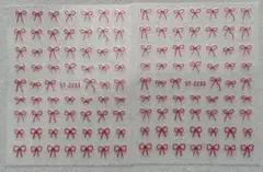 【まとめ割引あり♡】ネイルシール　ステッカー　2枚　リボン　レッド　赤