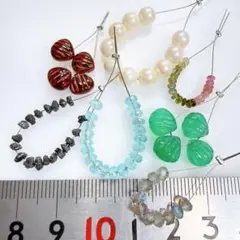 サービス品＊天然石と真珠のビーズセットg29