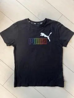 PUMA カラフルロゴ ブラックTシャツ