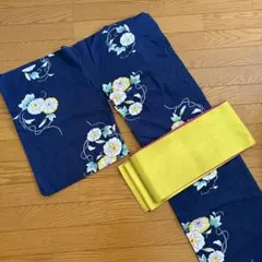 青色朝顔柄　浴衣・帯セット