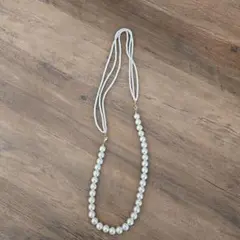 ホワイトパール調 多重ネックレス 2ウェイ