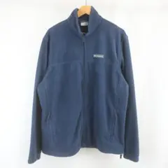 Columbia ロゴ 刺繍 ハイネック フリース ジップ ジャケット L 古着