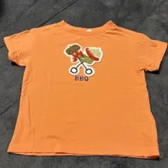 BREEZE オレンジ色 BBQ刺繍 Tシャツ 90cm
