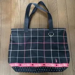 EAST BOY チェック柄トート　ハート　イーストボーイ　ピンク　ブラック