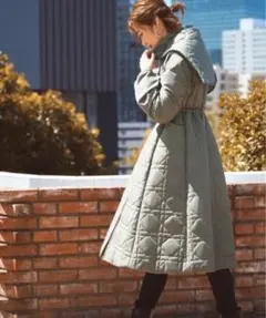 キルティング ロングコート