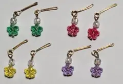 リカちゃん ドール ピアス 4点セット レッド グリーン パープル イエロー