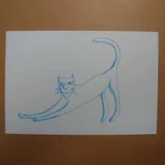 イラスト　手描き　猫