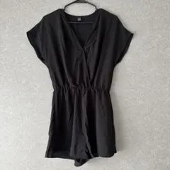 Linhara Vネックジャンプスーツ　半袖　ワンピース