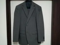【美品】グレー ストライプ ビジネススーツセット