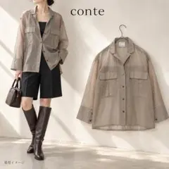 新品タグ付き Conte シアーVネックサファリシャツ - メルカリ