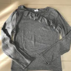ZARA グレー フリル付き長袖カットソー 13-14cm