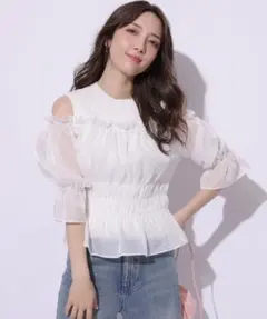 M*a様 新品　アプワイザーリッシェ　オフショルダー シフォン トップス ホワイ