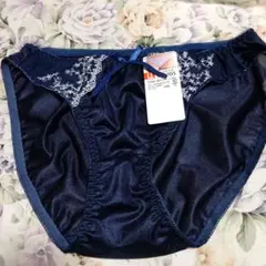 光沢ネイビー 花柄刺繍ショーツ LLサイズ新品