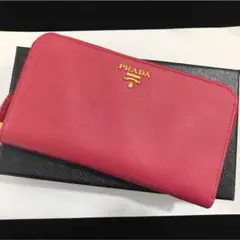 ★新品同様★ PRADA プラダ ラウンドファスナー長財布 ピンク