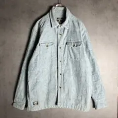 QUIKSILVER 綿100 ネルシャツジャケット 裏キルト XL相当 霜降り