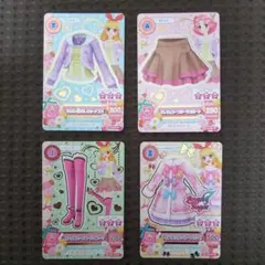 旧アイカツカード リボン柄ボレロトップスコーデ コンプリート +１計４枚セット