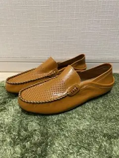 ブラウン レザー モカシン スリッポン　26.5