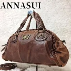 ANNA SUI バタフライ レザー ハンドバッグ 00s Y2K ギャザー
