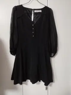 SPIRAL GIRL シースルー七部袖　ミニワンピース Mサイズ