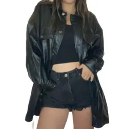 フェイクレザージャケット シャツ コート