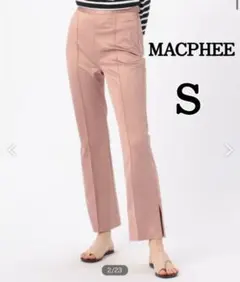 MACPHEE サテンジャージー サイドスリットパンツ S ウエストゴム ピンクのサムネイル