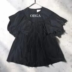 未使用タグ付✨OHGA オーガ シアースキッパーブラウス サックスブルー洗える 未使用タグ付✨OHGA オーガ シアースキッパーブラウス サックスブルー