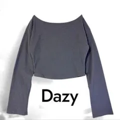 Dazy グレー オフショルダー M クロップド丈 ロンT ショート丈