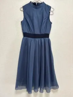 【新品】SENSE OF PLACE メッシュレースノースリワンピース ネイビー