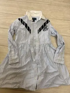 ラルフ　ストライプシャツワンピース　120