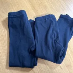 キッズ リブ レギンス ブラック２枚セット