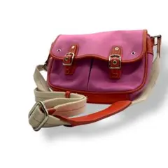 COACH コーチ キャンバス　ショルダーバッグ オレンジ ピンク