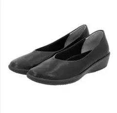 美品　PANSY ブラックコンフォートパンプス 中ヒール 23.5 EEE