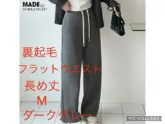 ★新品★長め丈 M ダークグレー フラットウエスト ダークエンジェル 裏起毛