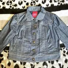 Gジャン　デニム風シャツ　デニムジャケット　七分袖アウター