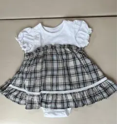 チェック　ワンピース　ロンパース　前開き　女の子　80サイズ　かわいい