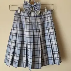 卒服repipi armario 水色 チェック柄 プリーツスカート リボン付