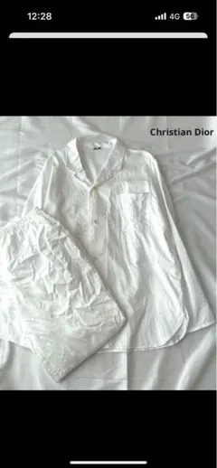 Christian Dior ホワイト ロングシャツ　パンツ ルームウエアのサムネイル
