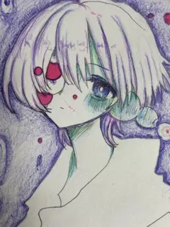 幻想的 手描きイラスト 一点物 原画 色紙 ではない オリジナル