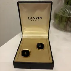 美品 LANVINランバン カフス ブラック×ゴールド ビジネス 結婚式 箱付のサムネイル