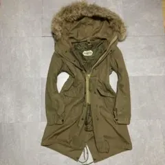 パ*ー様 ファージャケット モッズコート 金ジップ ギミック Y2K グランジ